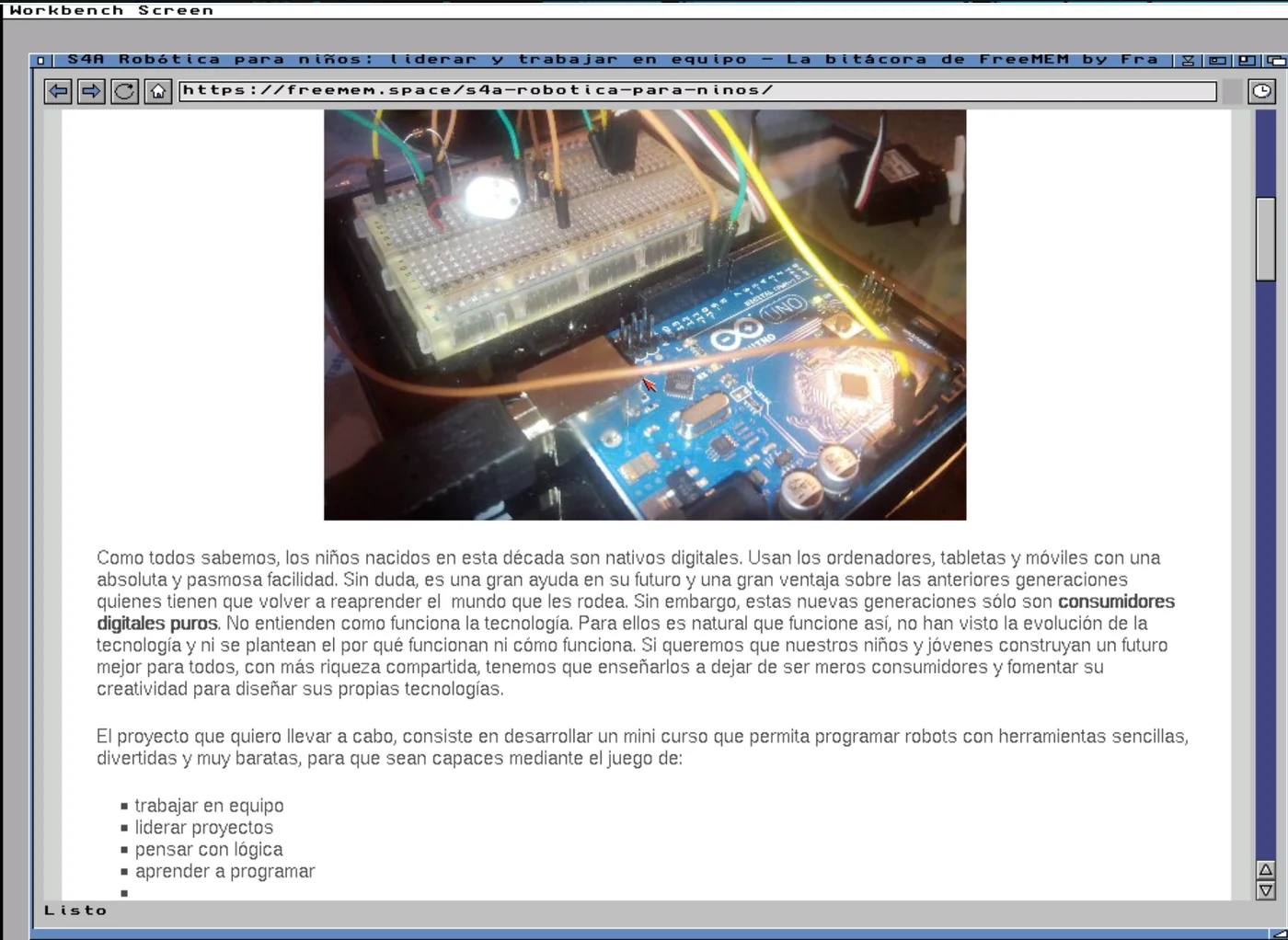 Un artículo de freemem.space abierto en Tachyon