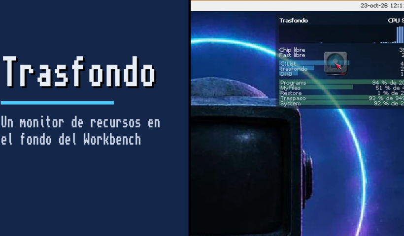 Trasfondo, monitor de recursos en el fondo del Workbench
