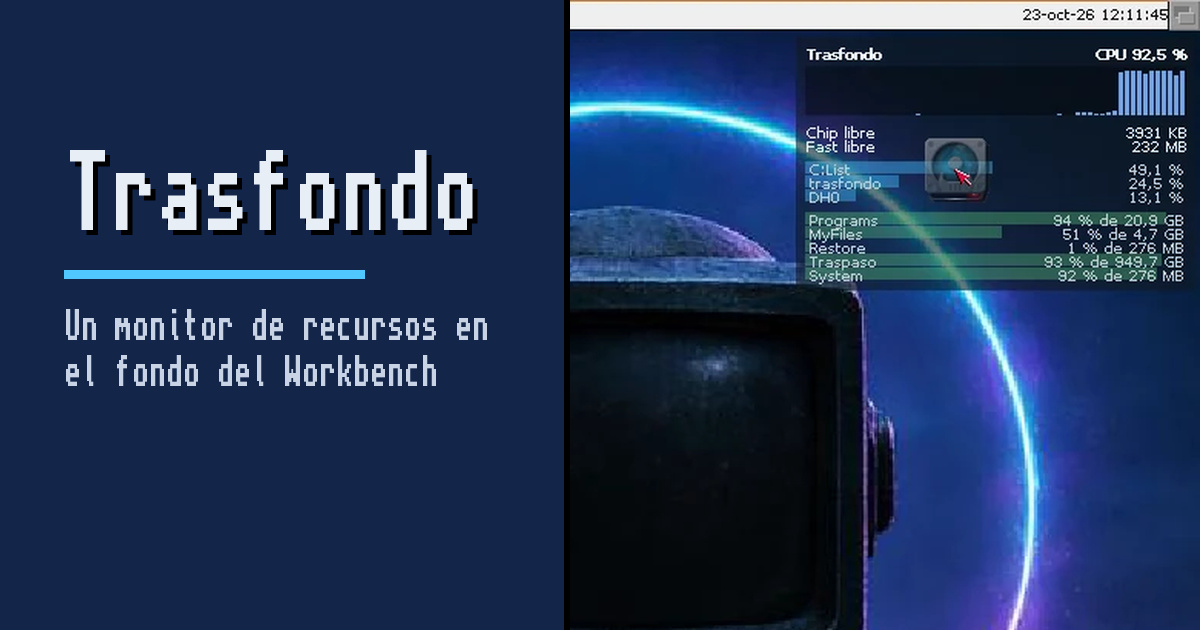 Trasfondo, monitor de recursos en el fondo del Workbench