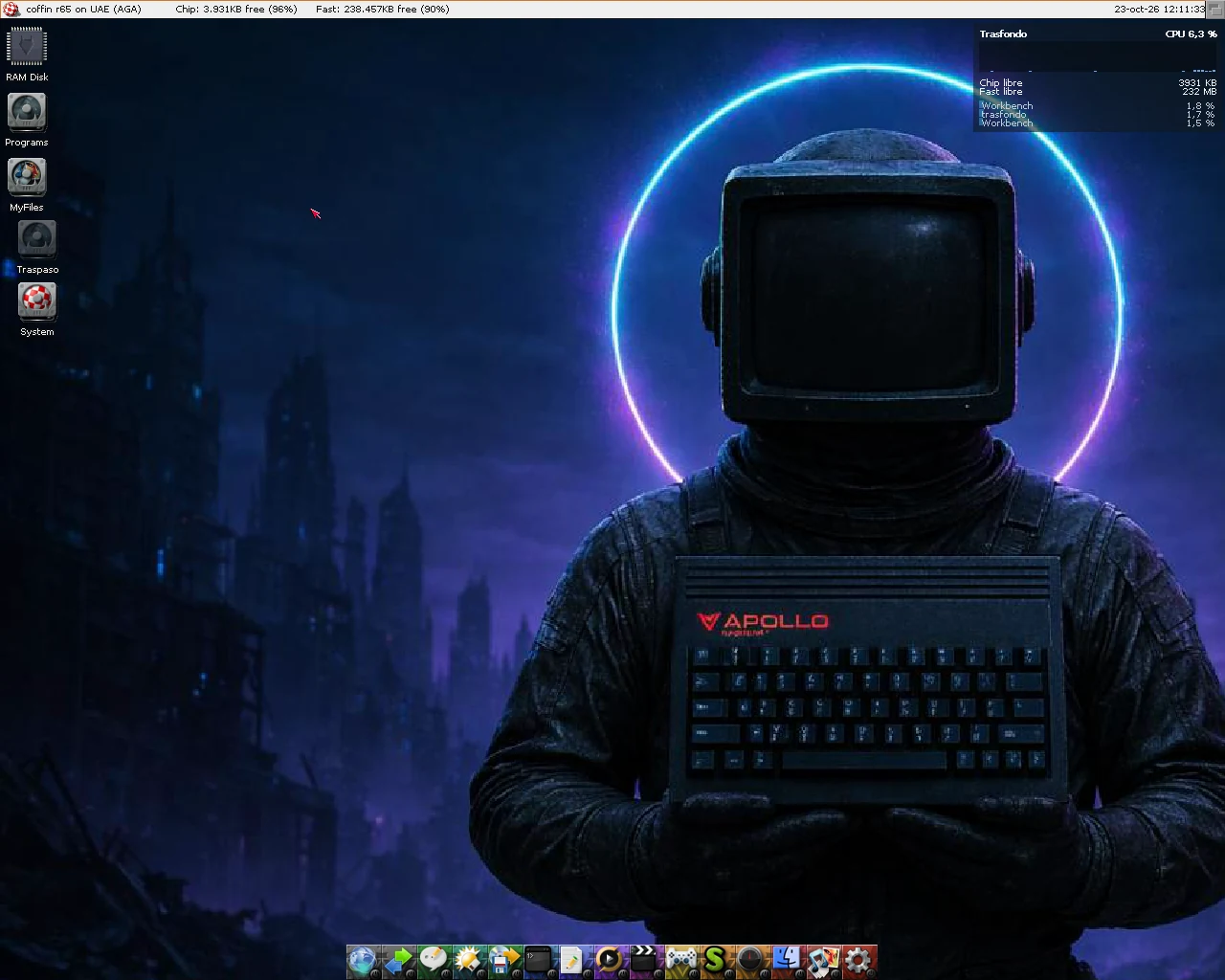 RTG a 1280x1024: el panel translúcido, y un icono encima
